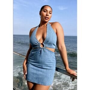 NWT Show Me Your Mumu Oslo O Ring Blue Dress Coastal Cowgirl Festival Boho XXL